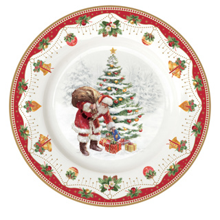 Dekoratief | Bord 'Nostalgic Christmas', porselein, 19x19cm | A246098