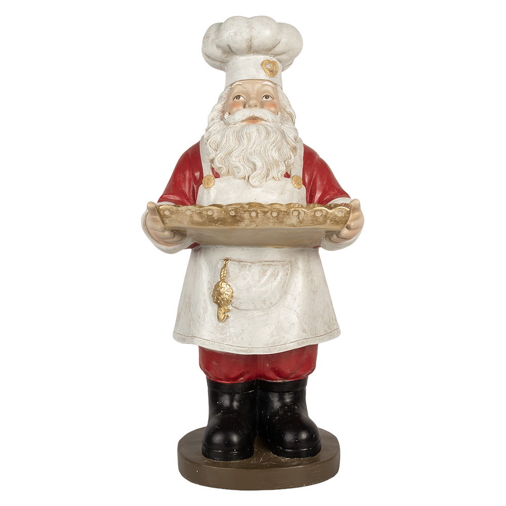 Clayre & Eef | Kerstdecoratie Kerstman Rood Wit 40x39x81 cm | 5PR0183