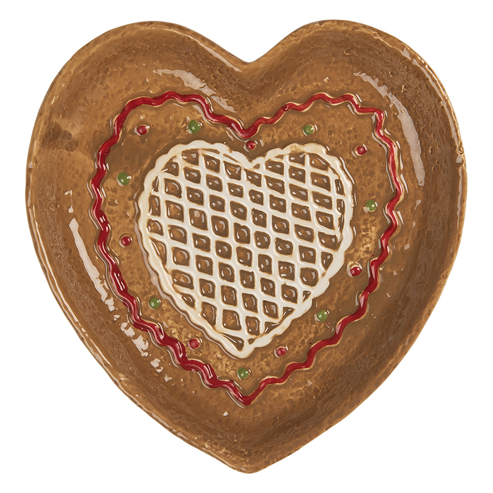 Clayre & Eef | Servies Ontbijtbord Bruin Wit 17x17x3 cm | 6CE2325