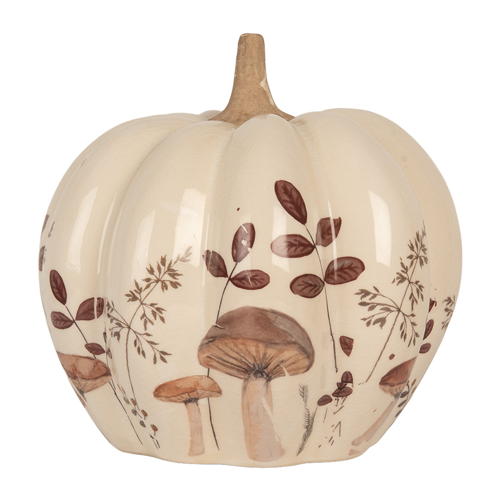 Clayre & Eef | Decoratie Pompoen Beige Bruin ø 18x18 cm | 6CE2239M