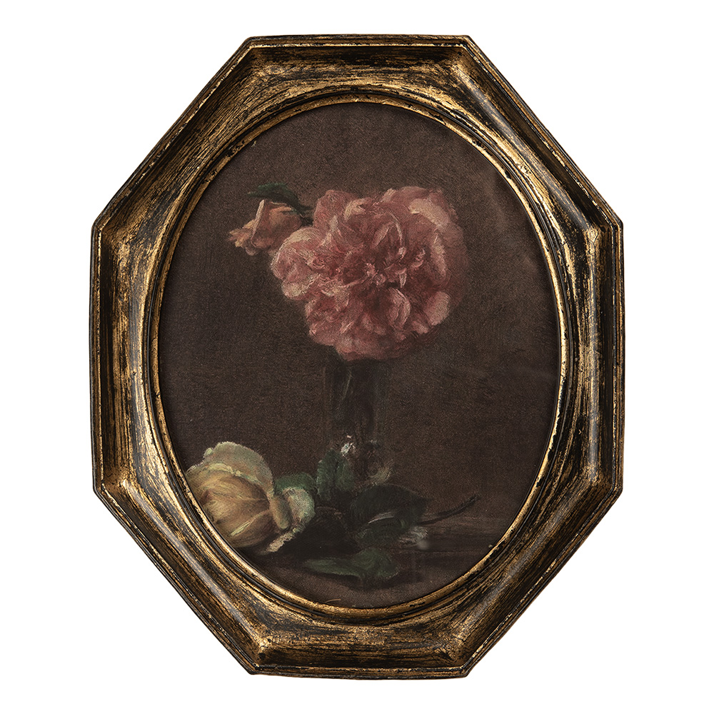 Clayre & Eef | Schilderij Zwart Goudkleurig 25x3x30 cm | 6PR5798