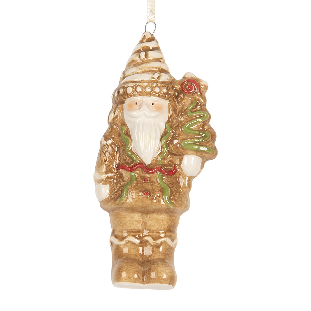 Clayre & Eef | Decoratie Hanger Notenkraker Bruin Wit 6x4x11 cm | 6CE2352