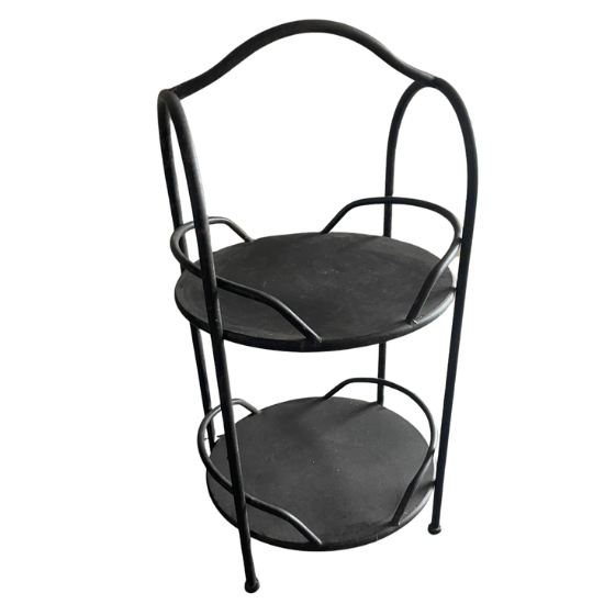 Etagère 2 laags ijzer zwart roestbruin 67 x 35 cm | 763716 | Home Sweet Home | Landelijke Woonstijl