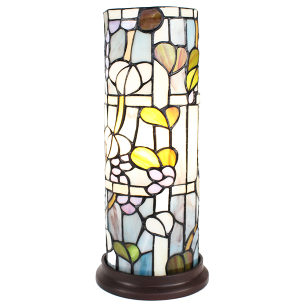 Clayre & Eef | Tiffany Tafellamp Blauw, Wit ø 15x36 cm E14/max 1x40W | 5LL-6301