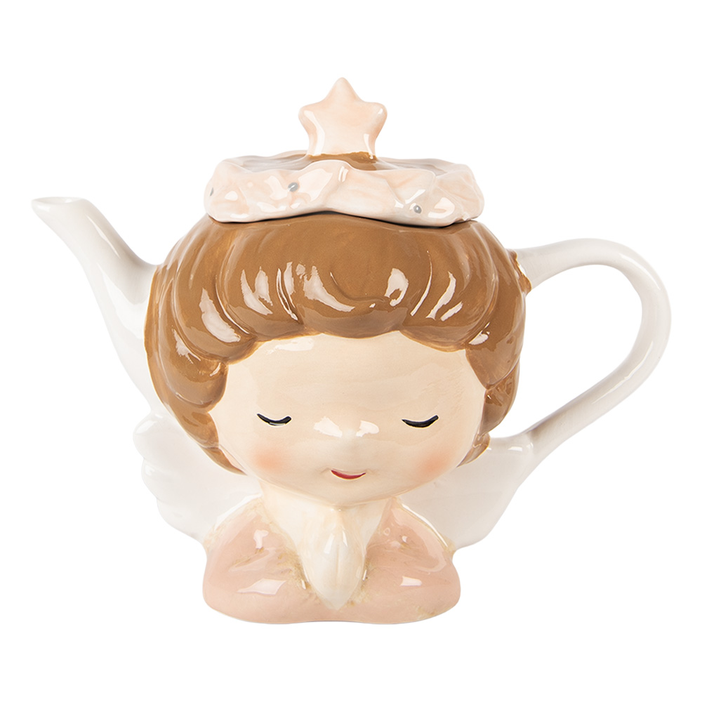Clayre & Eef | Theepot Beige Roze 21x12x16 cm / 650 ml | 6CETE0184