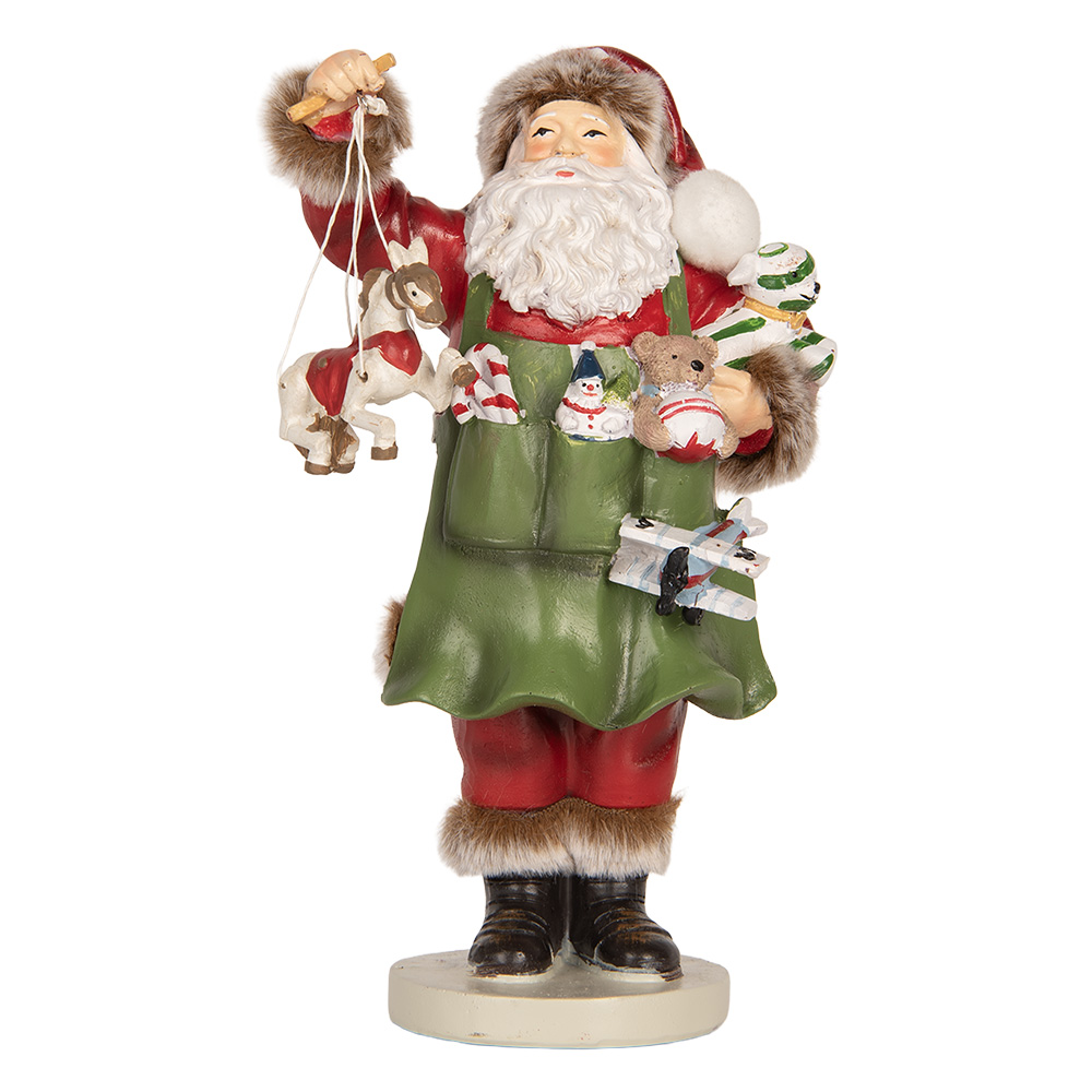 Clayre & Eef | Kerstdecoratie Kerstman Groen Rood 13x9x23 cm | 6PR5748