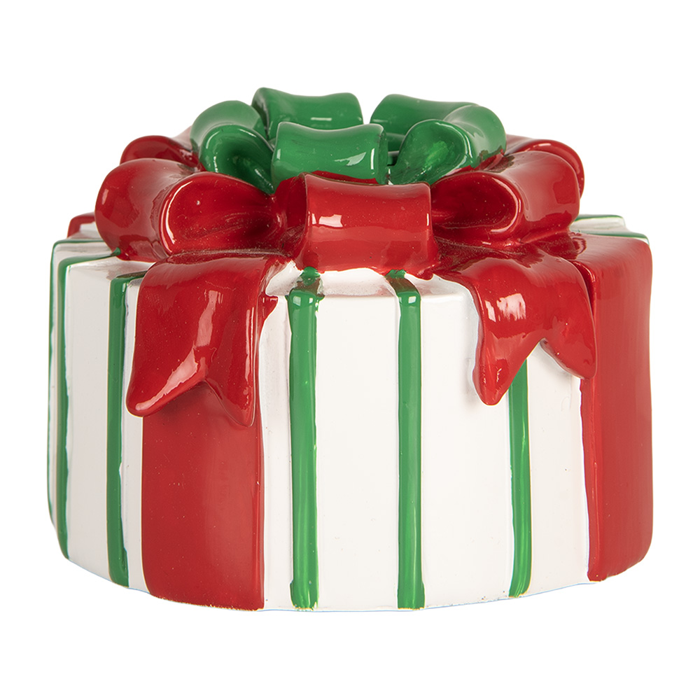 Clayre & Eef | Kandelaar Wit Rood 12x11x7 cm | 6PR5774
