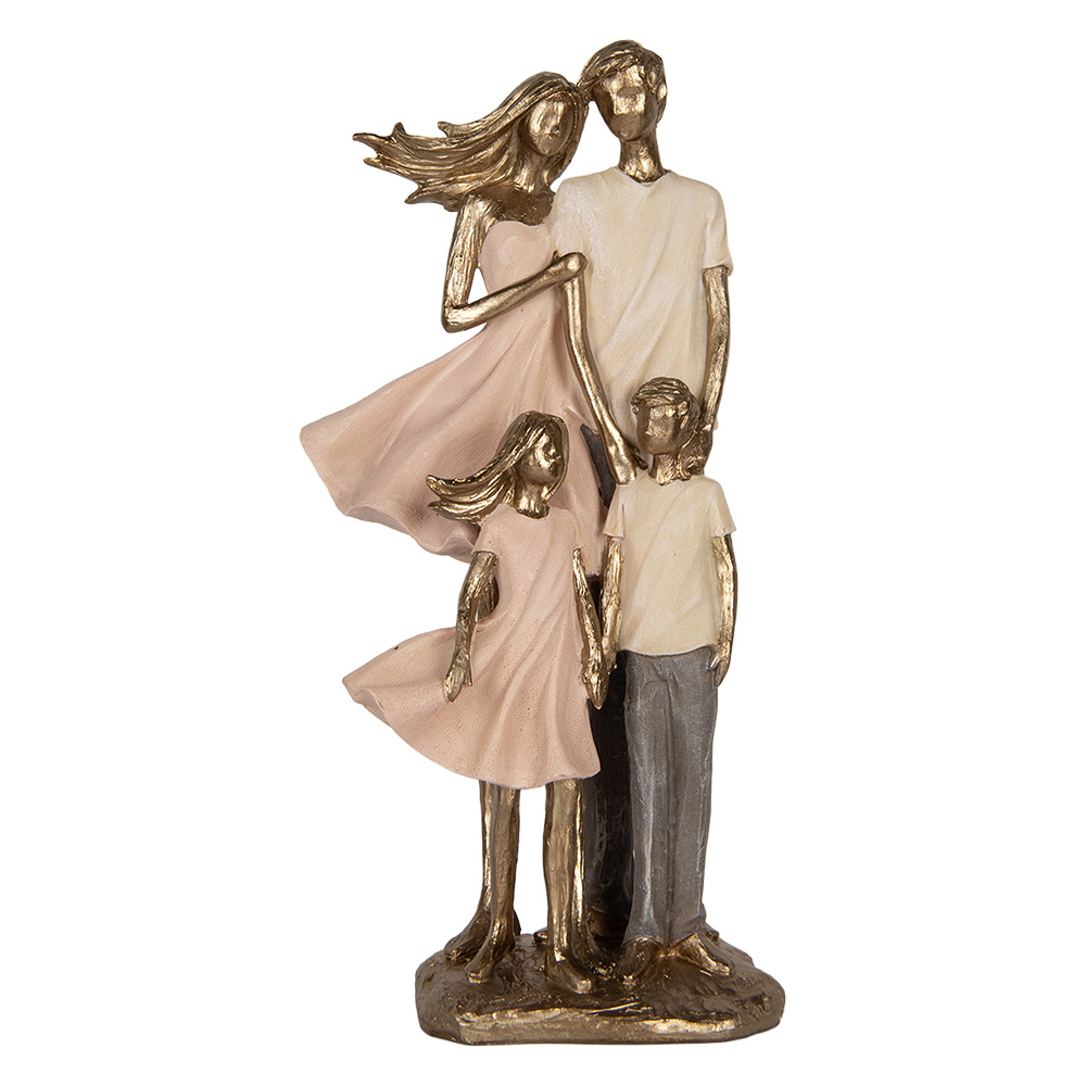 Clayre & Eef | Decoratie Familie Goudkleurig Roze 17x11x35 cm | 6PR5902