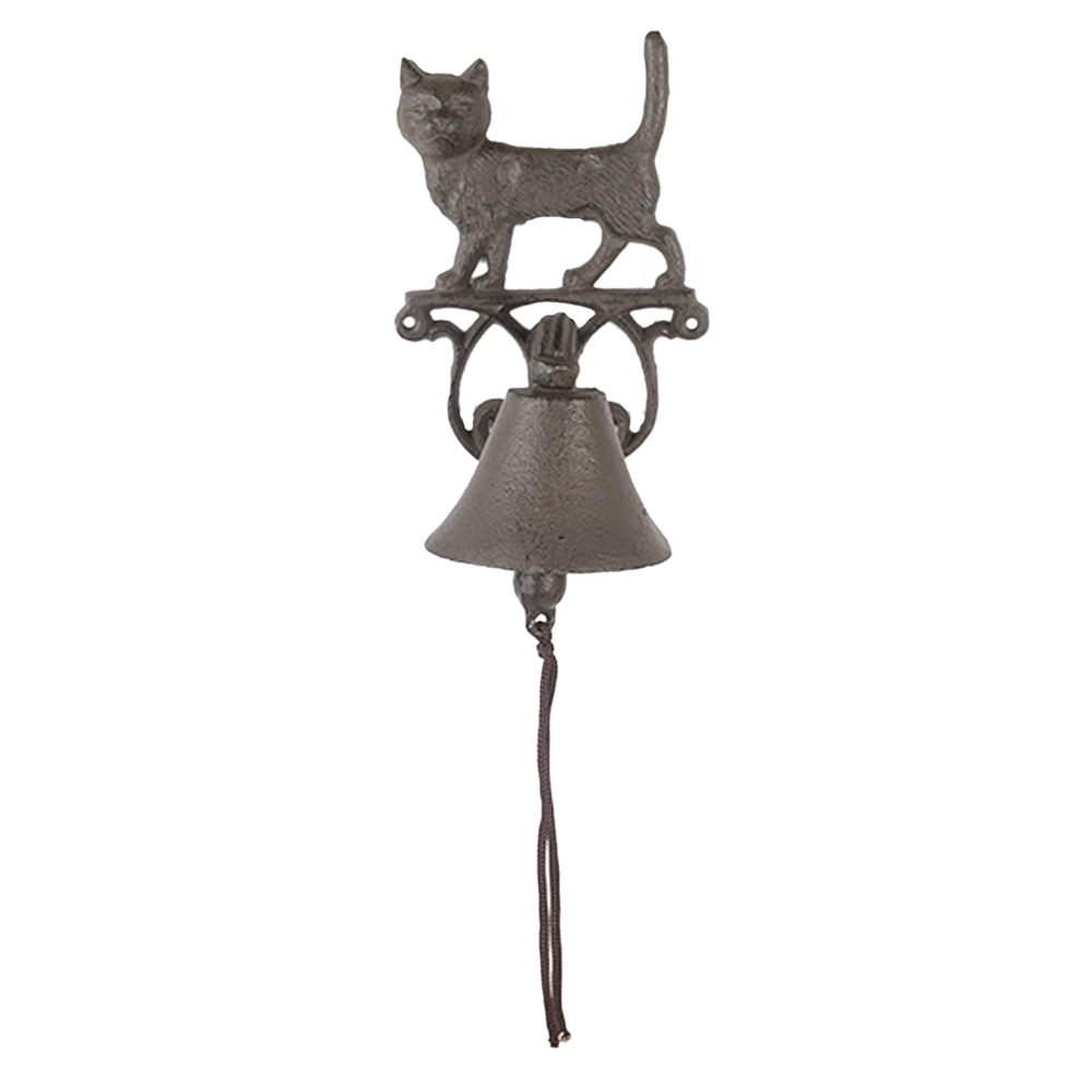 Clayre & Eef | Ouderwetse Deurbel Gietijzer Bruin 14x14x24 cm | 6Y5757