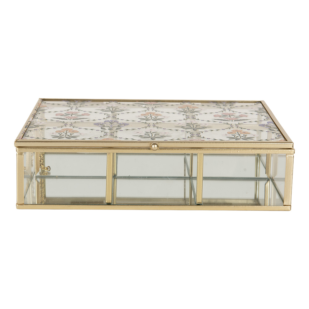 Clayre & Eef | Decoratief Opbergdoosje Transparant 20x16x5 cm | 6Y5952