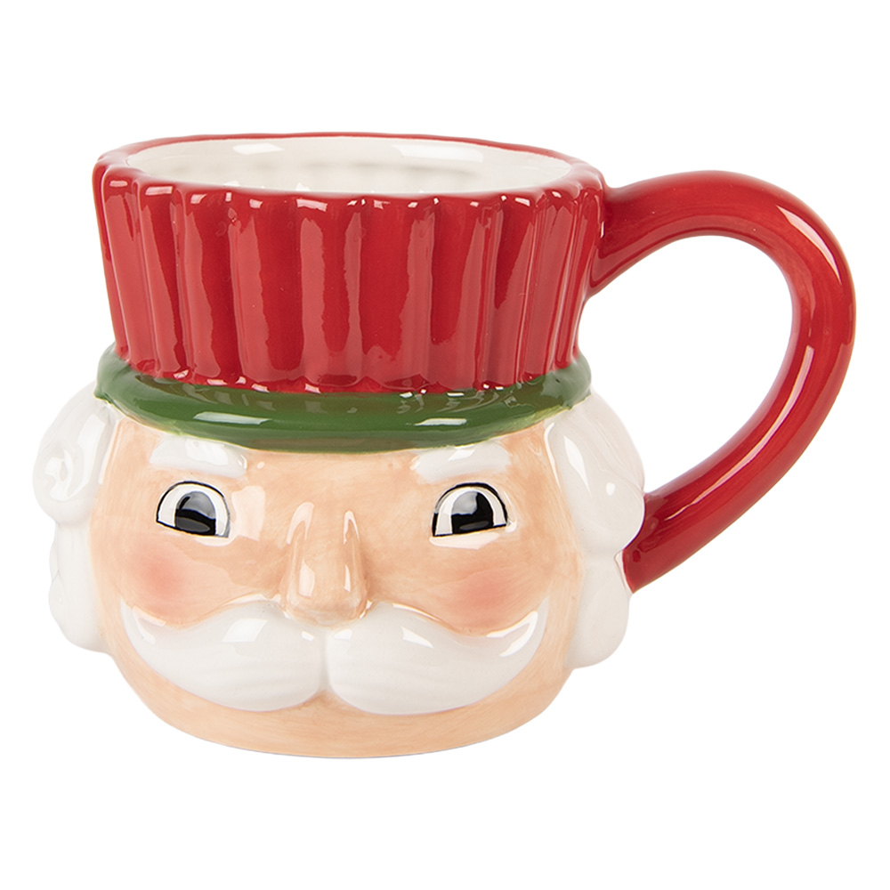Clayre & Eef | Mok Rood Wit 14x11x10 cm / 350 ml | 6CEMU0221