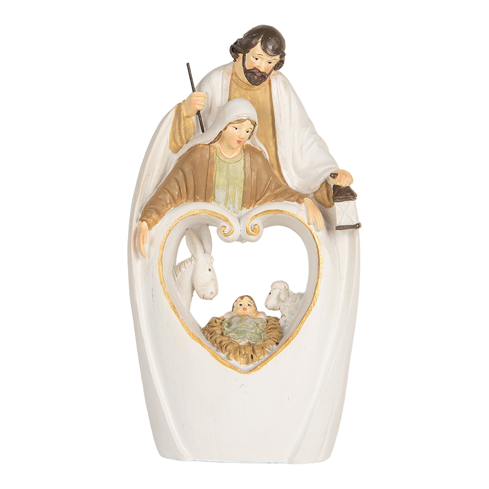 Clayre & Eef | Kerstdecoratie Kerstgroep Beige Bruin 12x6x22 cm | 6PR5892
