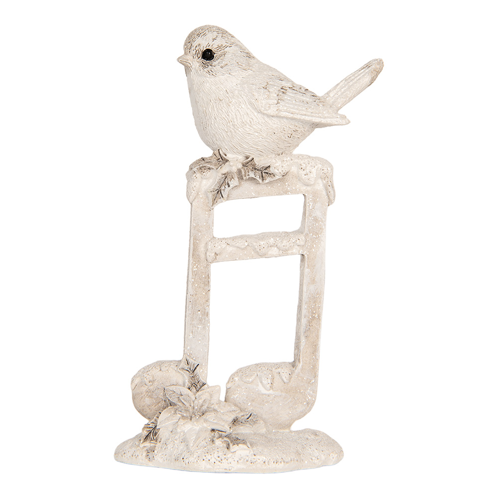 Clayre & Eef | Decoratie Vogel Beige Wit 8x4x13 cm | 6PR5927