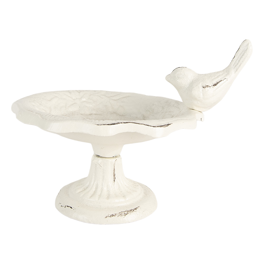 Clayre & Eef | Vogelbad Wit 14x12x11 cm | 6Y5742