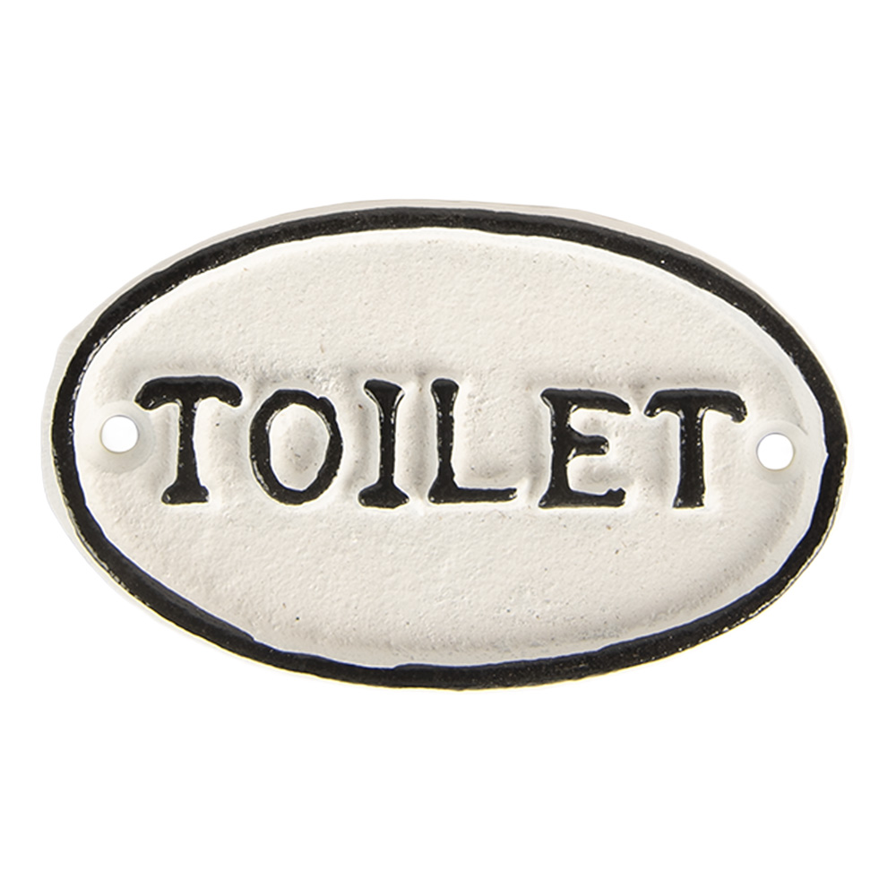 Clayre & Eef | Tekstbord Wit Zwart 10x1x6 cm | 6Y5768