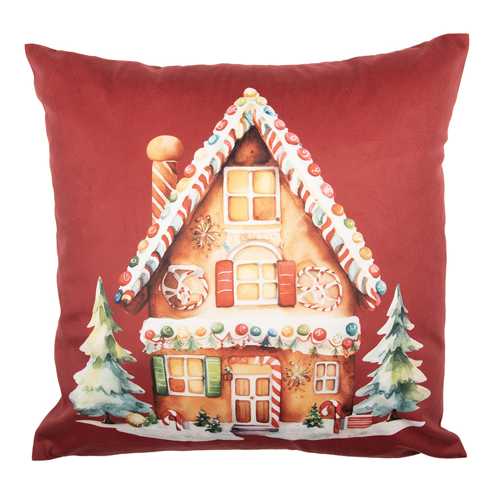 Clayre & Eef | Kussenhoes Rood Bruin 45x45 cm | KT021.429