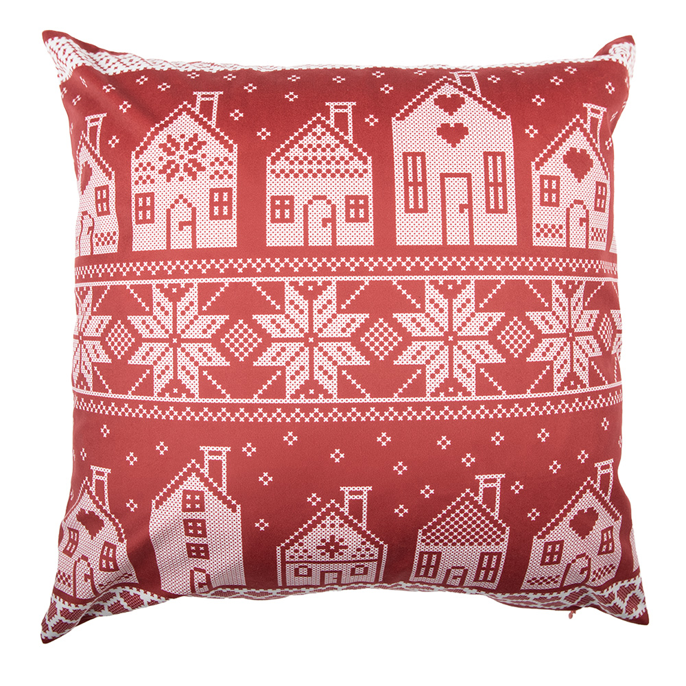 Clayre & Eef | Kussenhoes Rood Wit 45x45 cm | KT021.433