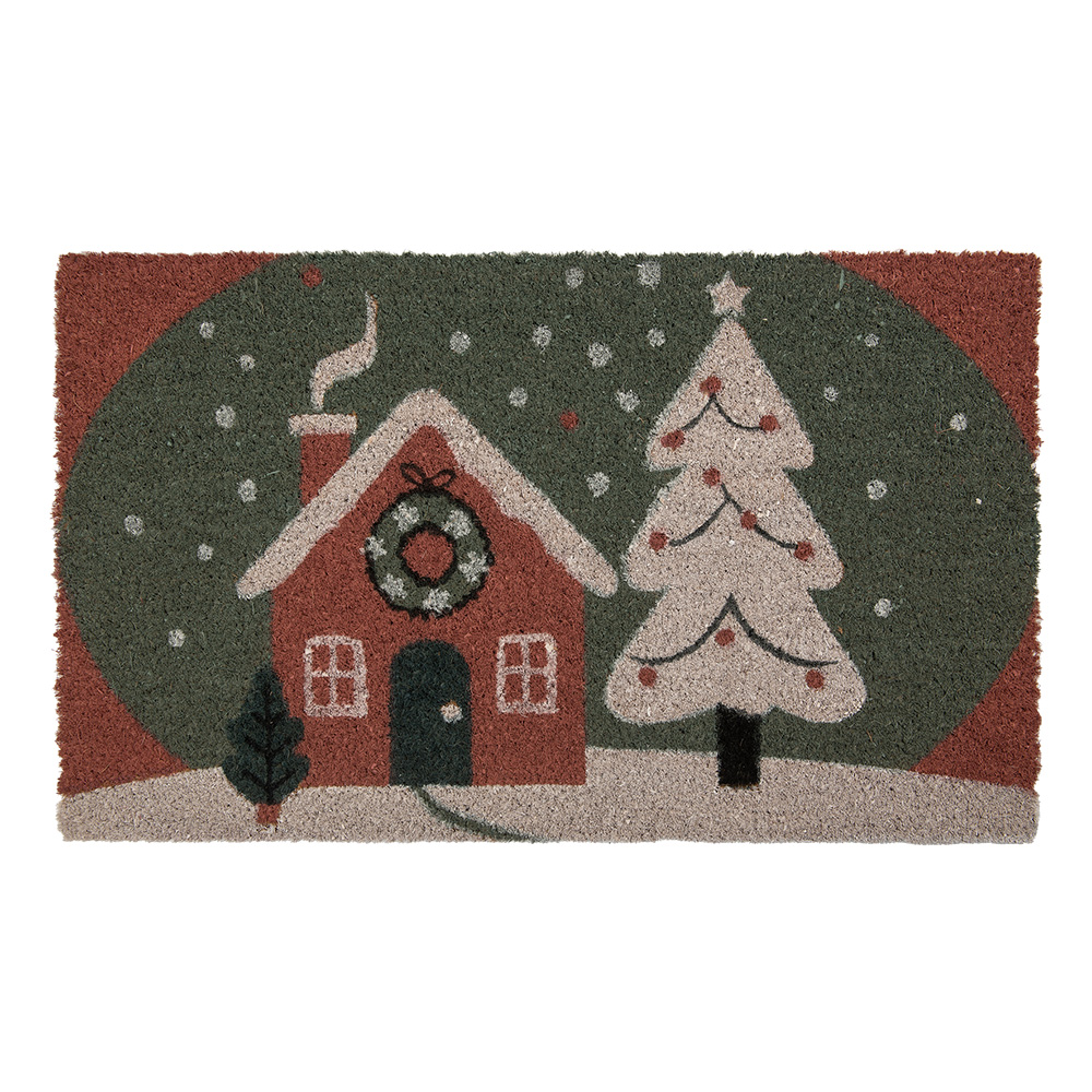 Clayre & Eef | Deurmat Binnen Rood groen 75x45x1 cm | MC278