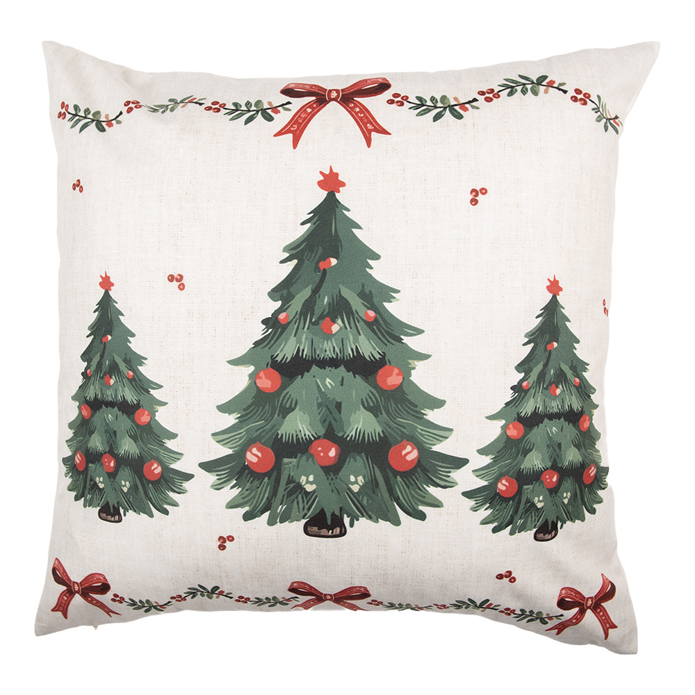 Clayre & Eef | Kussenhoes Beige Groen 45x45 cm | TCH22