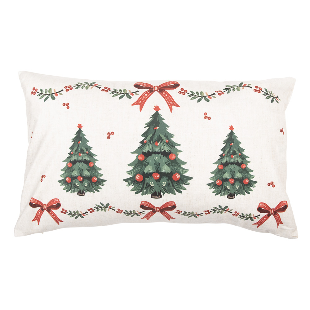 Clayre & Eef | Kussenhoes Beige Groen 30x50 cm | TCH36