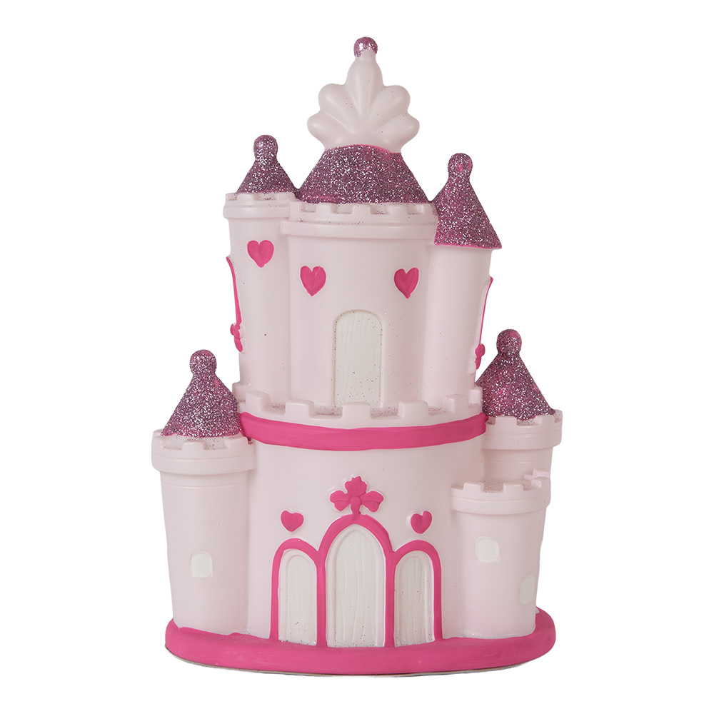Clayre & Eef | Nachtlampje kasteel LED Roze Paars 16x11x24 cm | 6LMP802