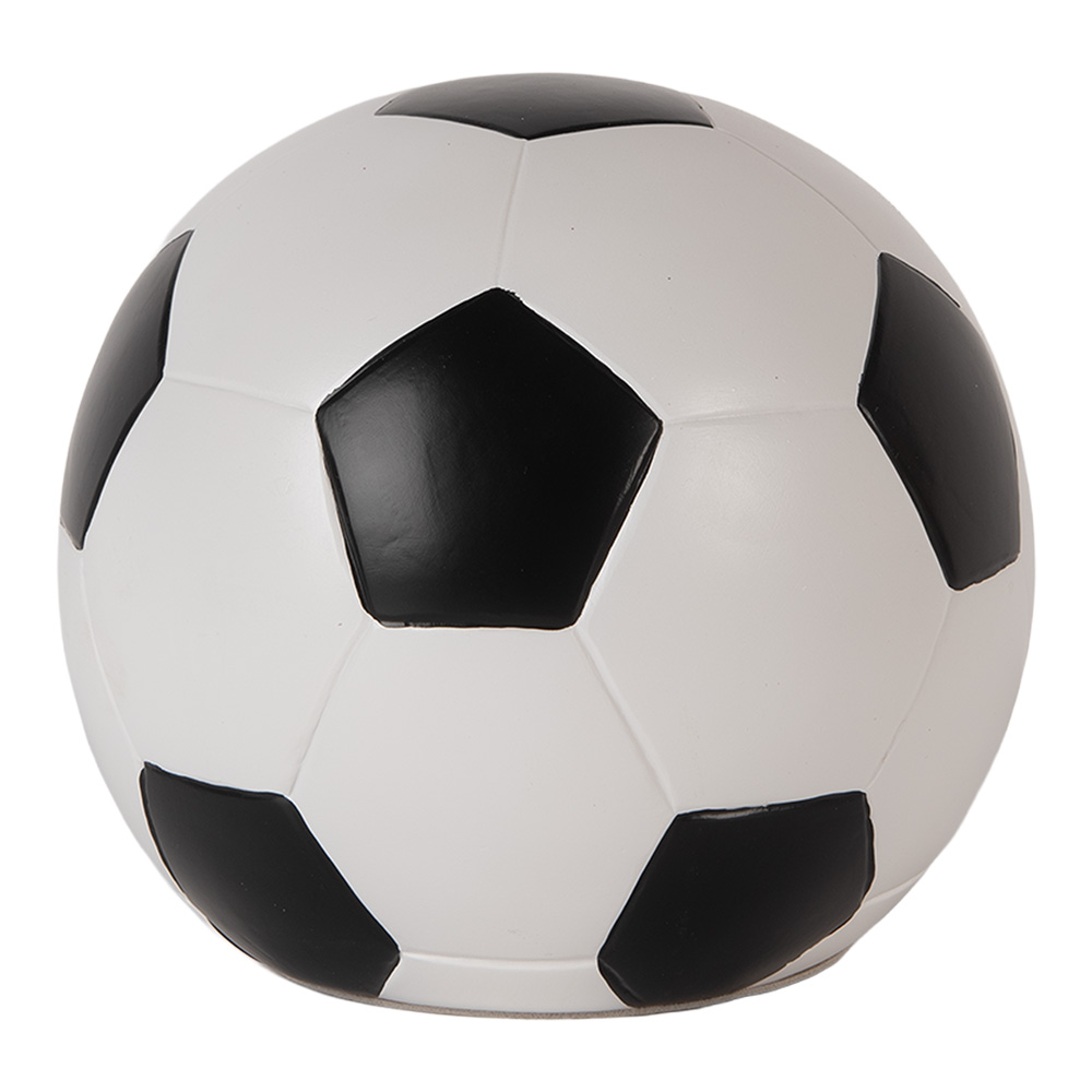 Clayre & Eef | Nachtlampje Voetbal LED Wit Zwart ø 14x12 cm | 6LMP806