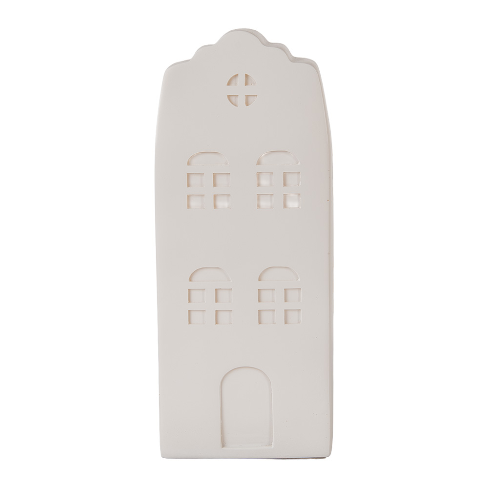 Clayre & Eef | Nachtlampje Huisje LED Wit 9x9x21 cm | 6LMP816