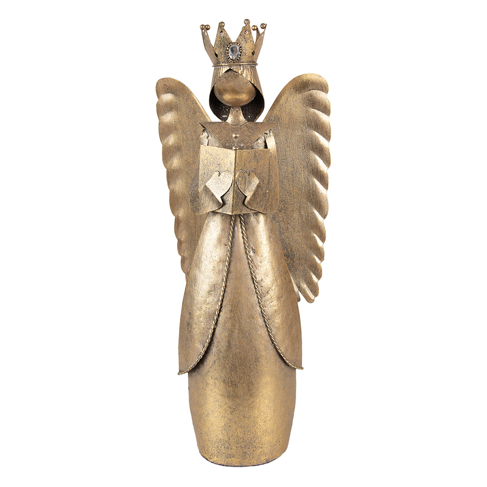Clayre & Eef | Decoratie Engel Bruin 17x10x39 cm | 6Y5943