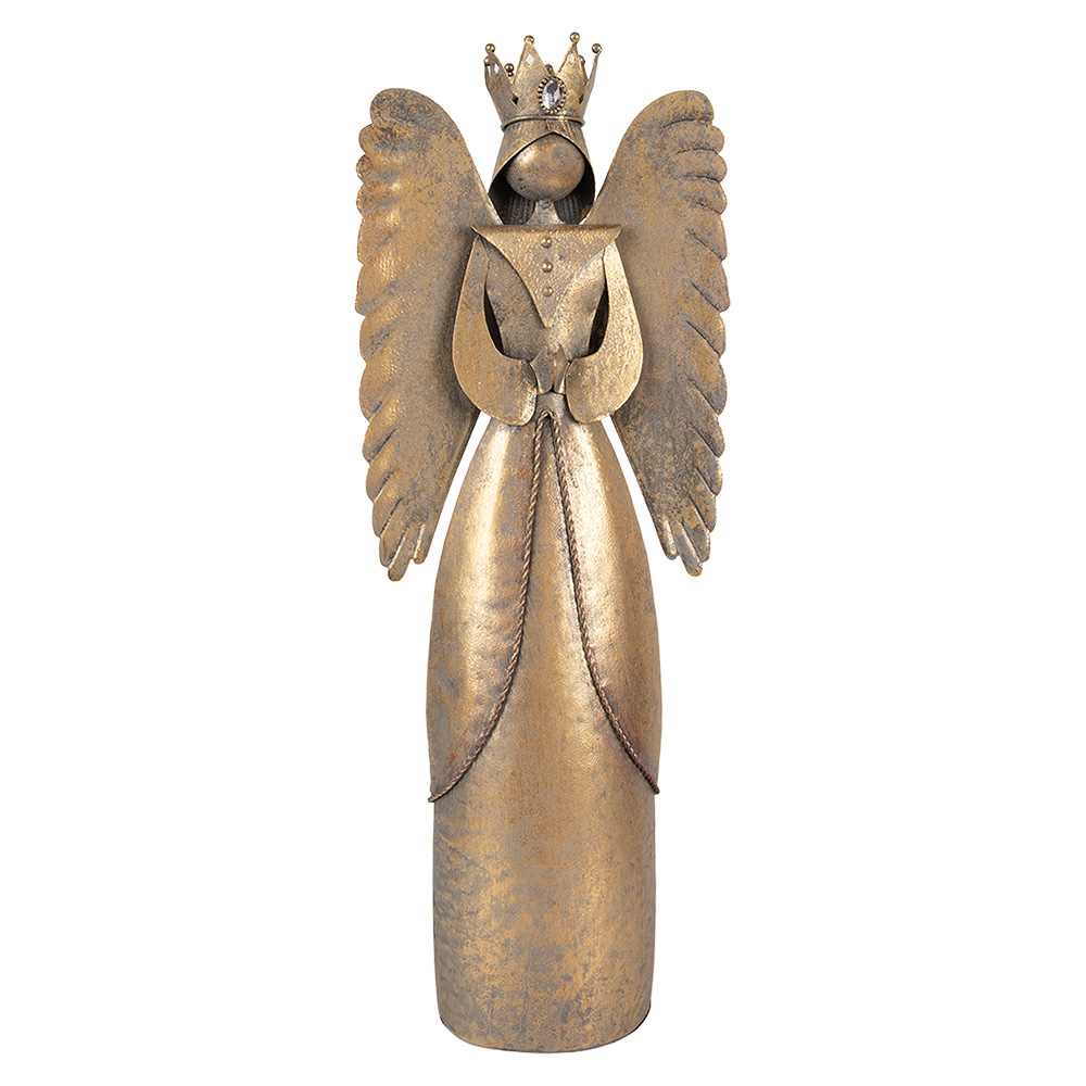Clayre & Eef | Decoratie Engel Bruin 17x10x46 cm | 6Y5944