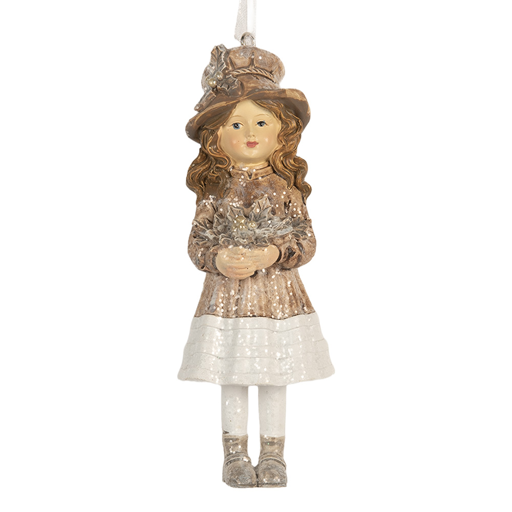 Clayre & Eef | Decoratie hanger Kind Beige Roze 5x4x12 cm | 6PR5662