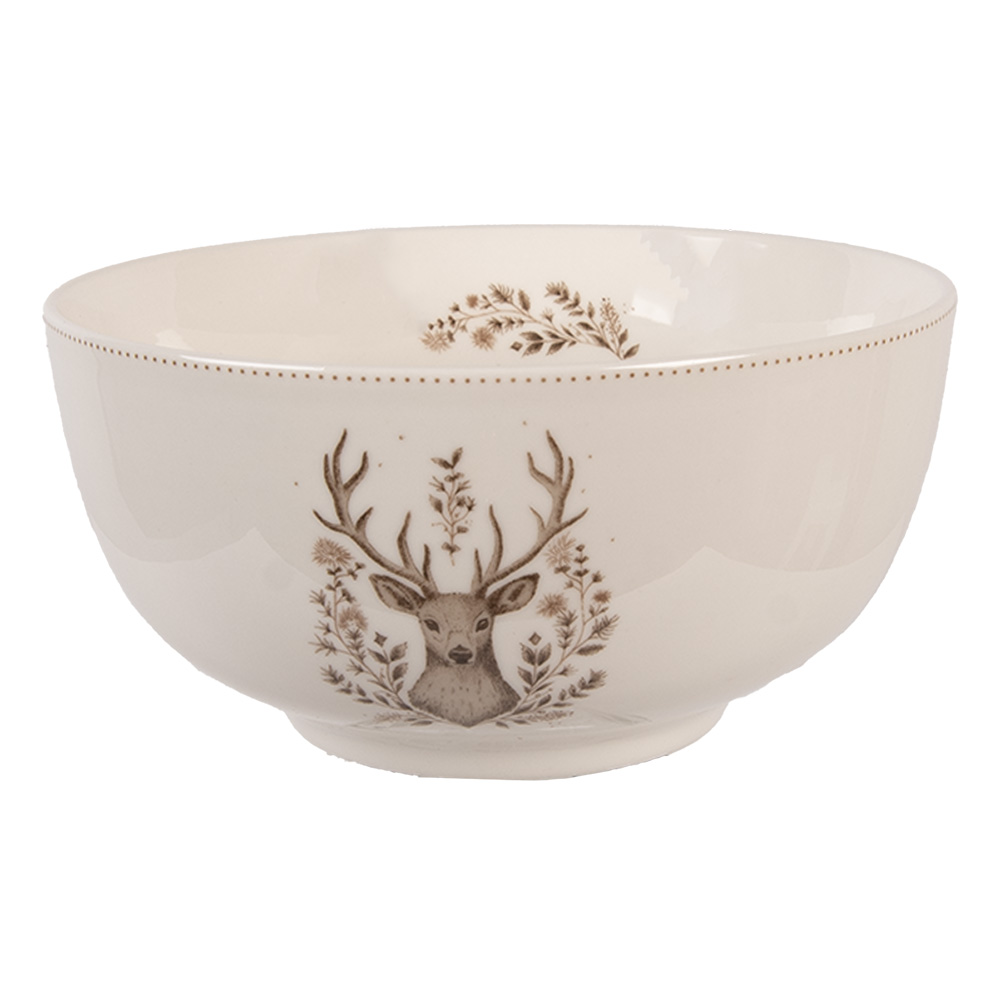 Clayre & Eef | Soepkom Beige Bruin ø 14x7 cm / 500 ml | GTWBO