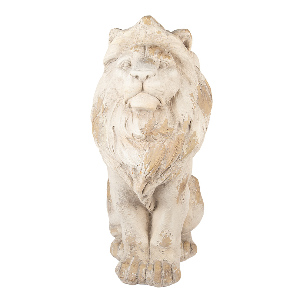 Clayre & Eef | Decoratie Leeuw Beige Bruin 50x30x62 cm | 5MG0080