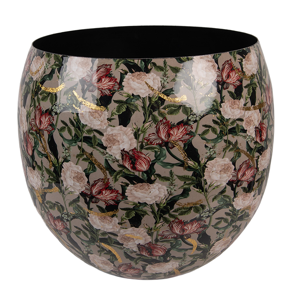 Clayre & Eef | Decoratie Vaas Grijs Roze ø 28x25 cm | 66386