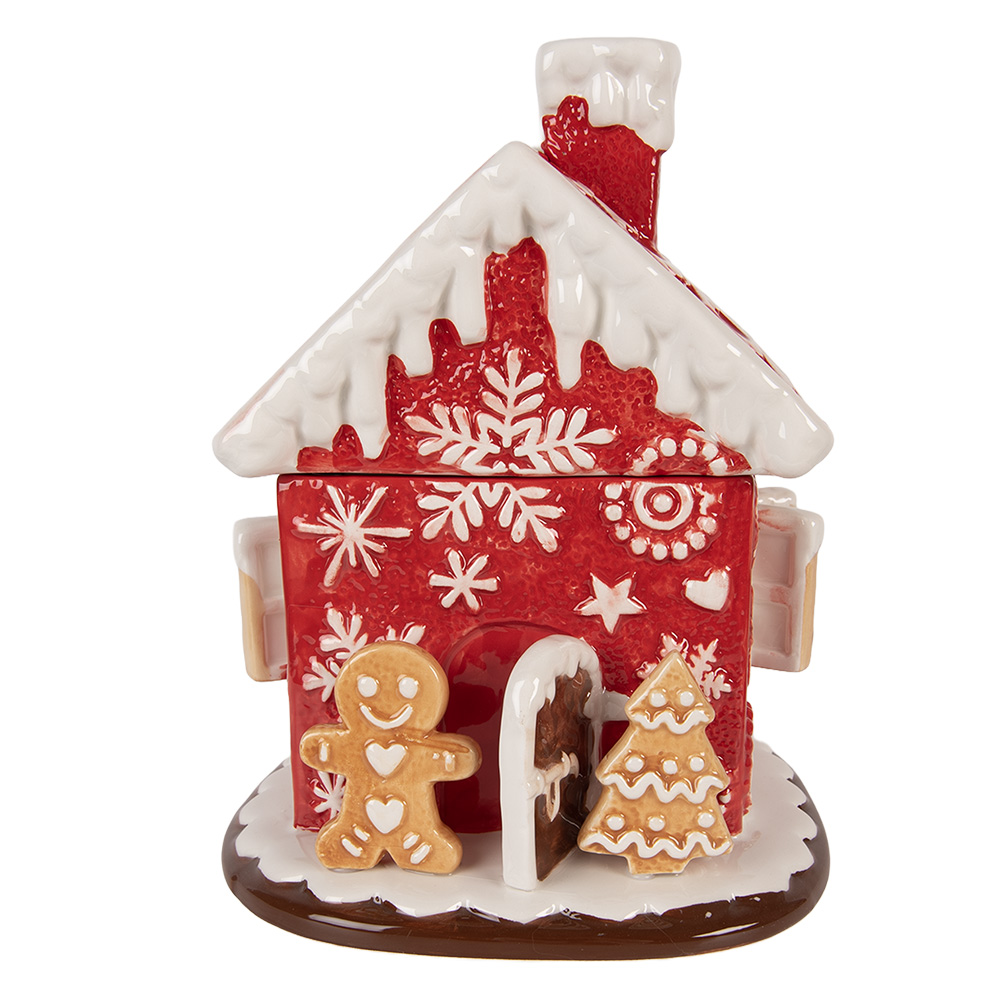 Clayre & Eef | Voorraadpot met deksel Rood Wit ø 22x28 cm | 6CE2228