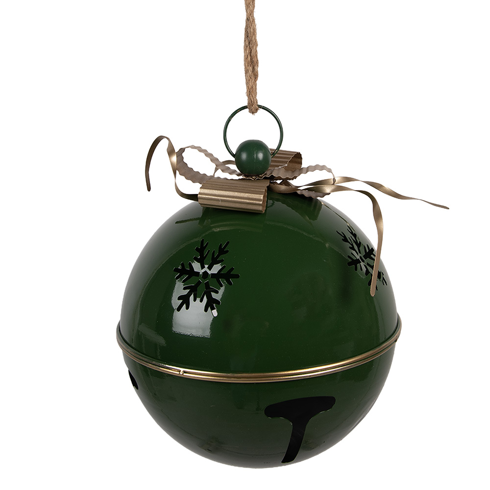 Clayre & Eef | Bel Decoratief Groen Goudkleurig ø 31x35 cm | 6Y5901
