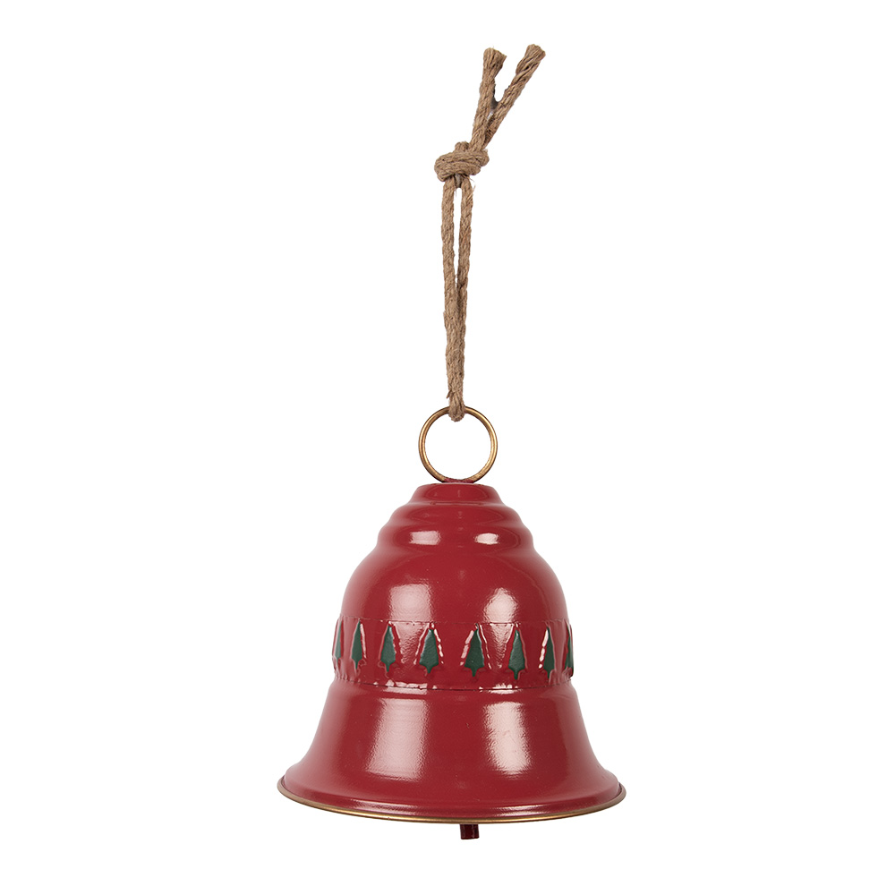 Clayre & Eef | Bel Decoratief Rood Groen ø 23x25 cm | 6Y5909