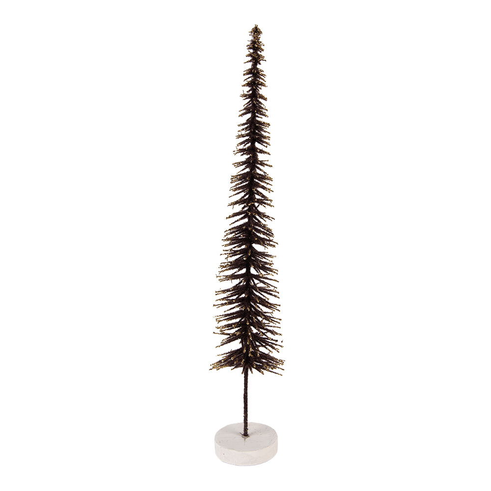 Clayre & Eef | Decoratie Kerstboom Bruin Goudkleurig ø 8x40 cm | 66317CH