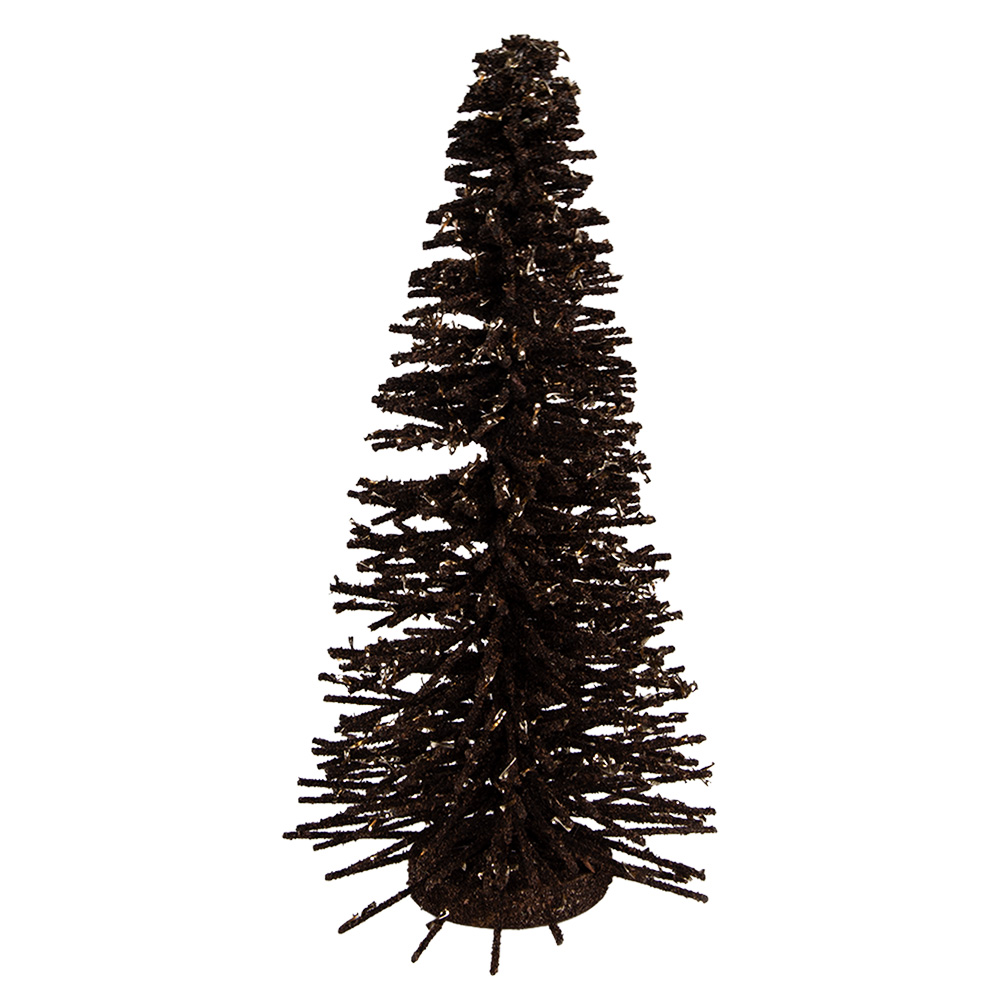 Clayre & Eef | Decoratie Kerstboom Bruin Goudkleurig ø 17x30 cm | 66319CH