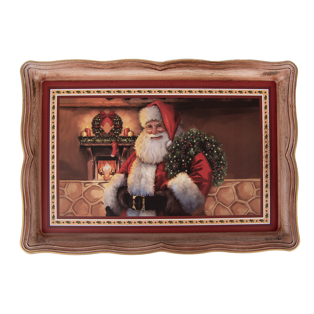 Clayre & Eef | Decoratief Dienblad Bruin Rood 31x22x2 cm | 66397