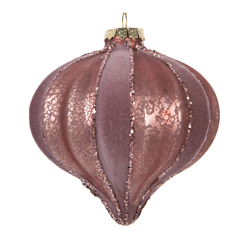 Clayre & Eef | Kerstbal Roze ø 10x10 cm | 6GL5157