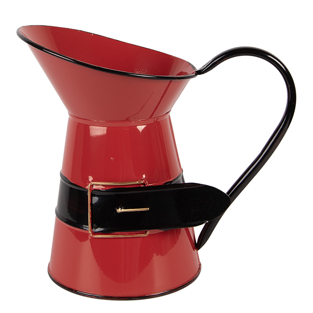Clayre & Eef | Decoratieve kan Rood Zwart 19x12x18 cm | 6Y5900M