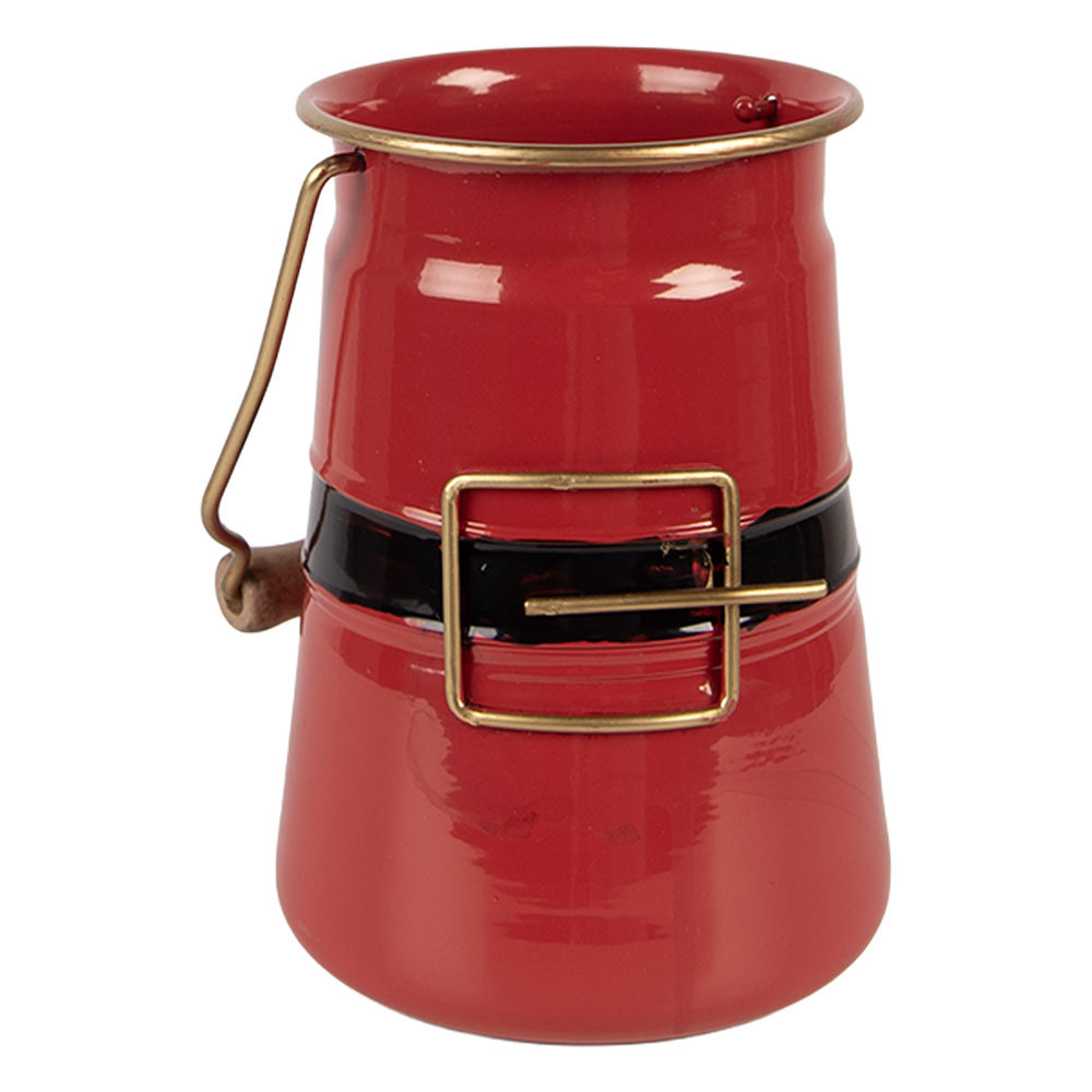 Clayre & Eef | Decoratie Melkbus Rood Zwart 12x10x16 cm | 6Y5903