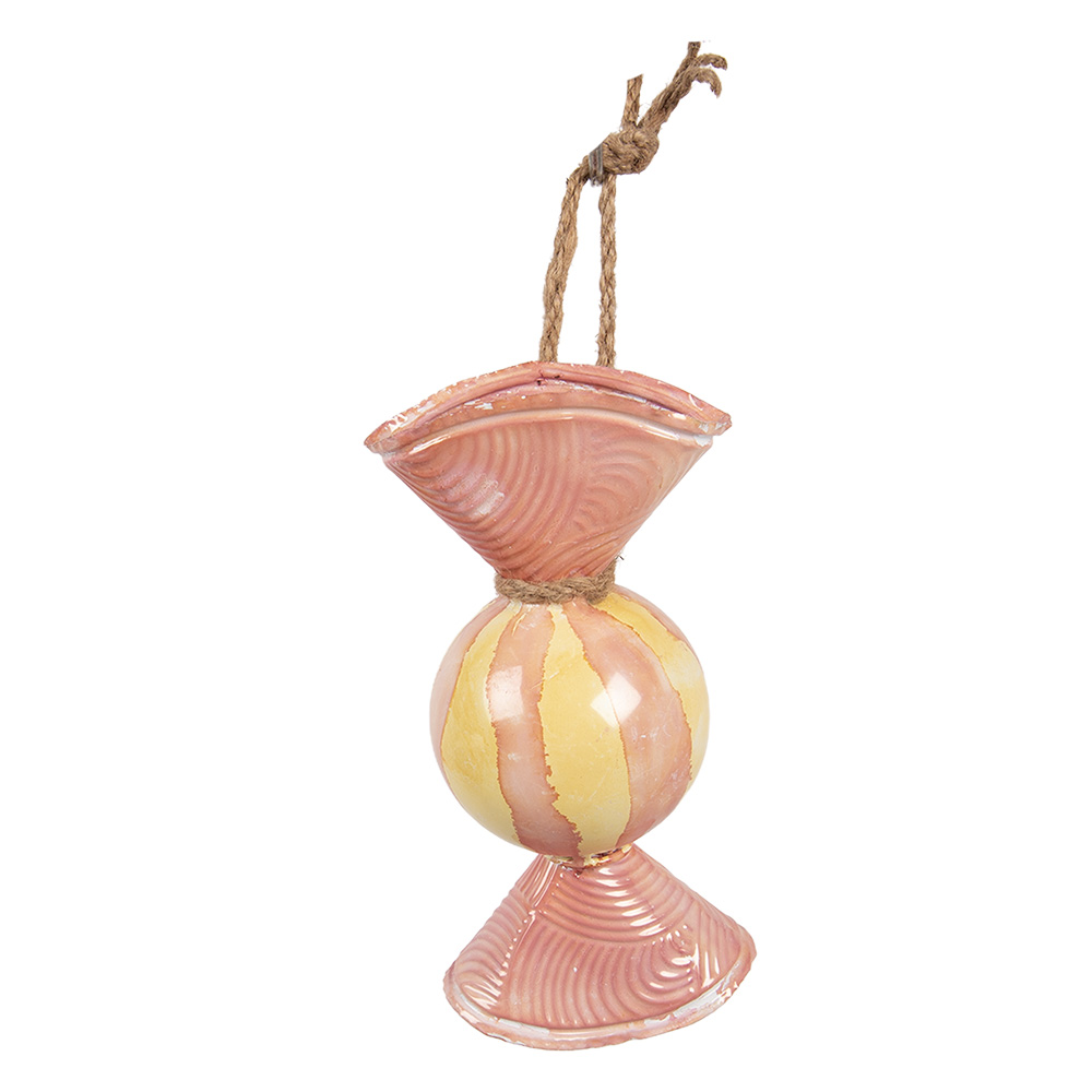 Clayre & Eef | Decoratie Snoepje Roze Geel 10x8x21 cm | 6Y5928