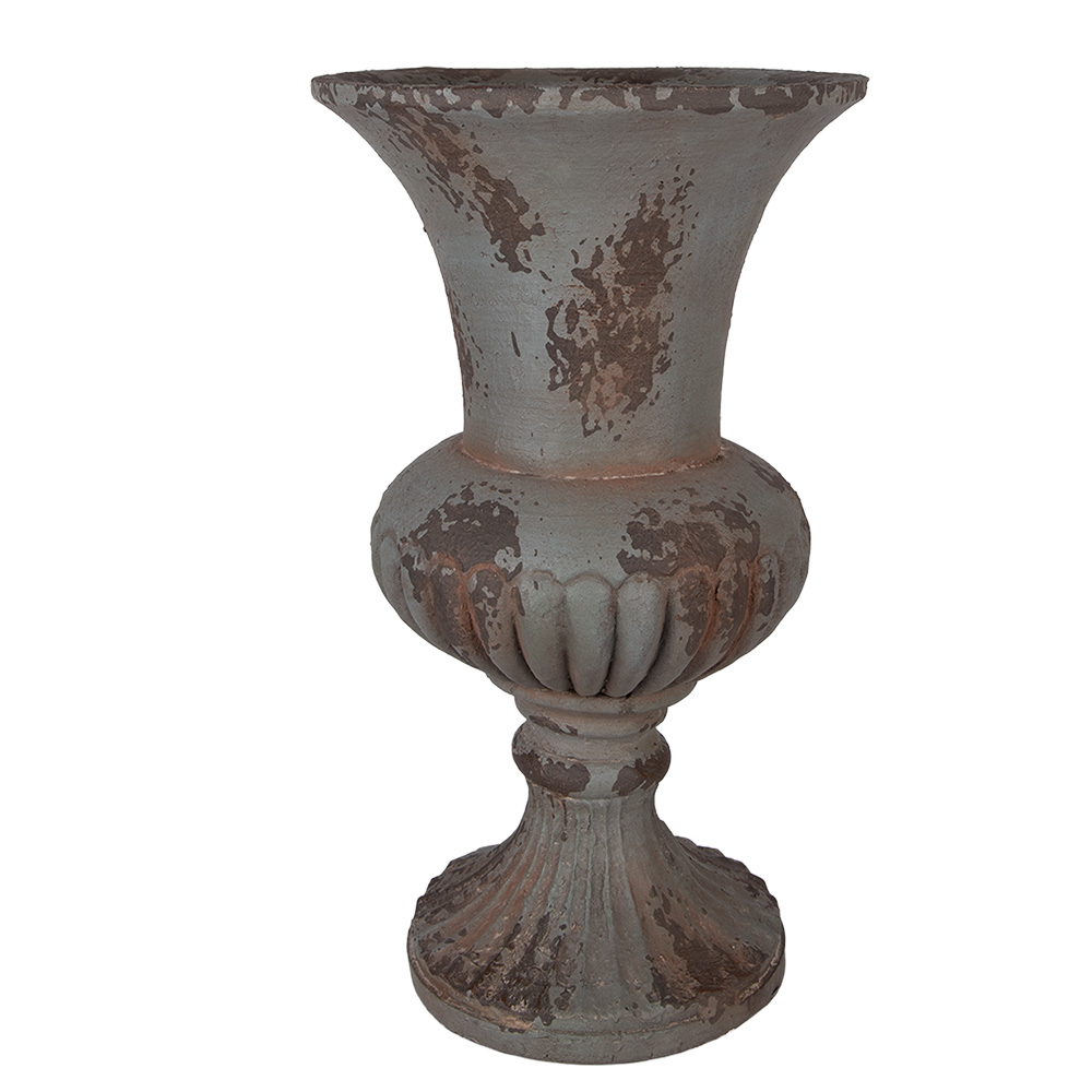 Clayre & Eef | Bloempot Binnen Grijs Bruin &oslash; 30x52 cm | 5MG0087