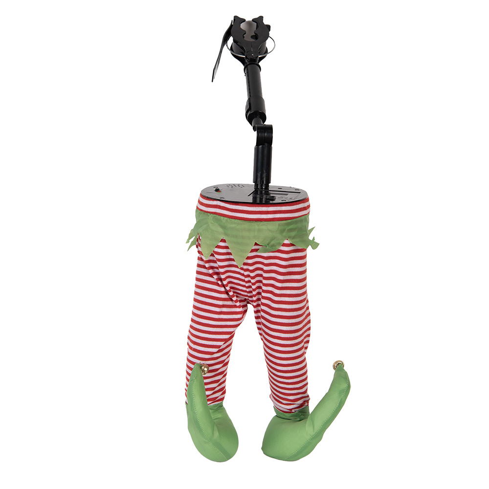 Clayre & Eef | Decoratie Kerst Elfenbenen Rood Groen 30x13x54 cm / 3xAA | 66348