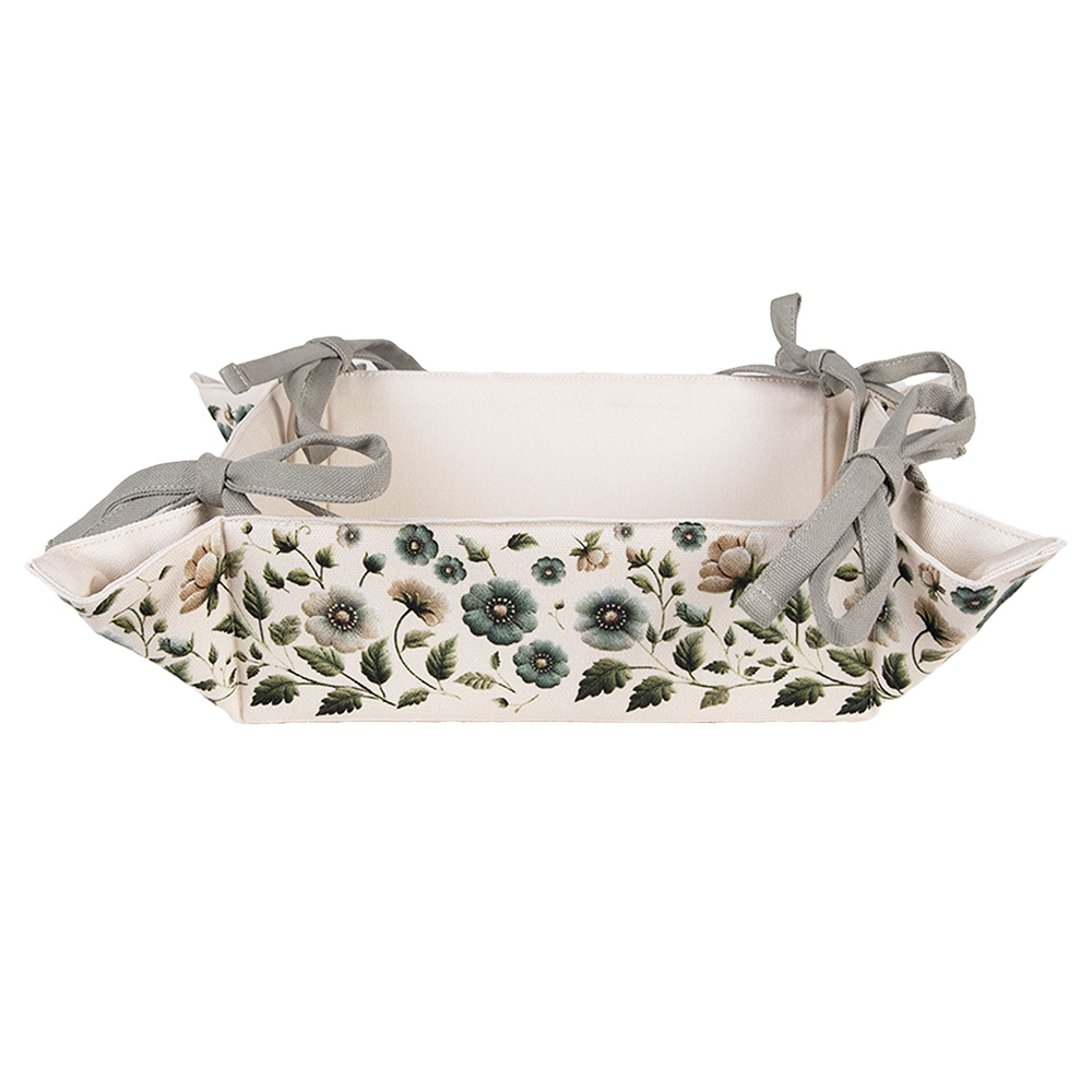 Clayre & Eef | Broodmand Beige Groen 35x35x8 cm | GTB47