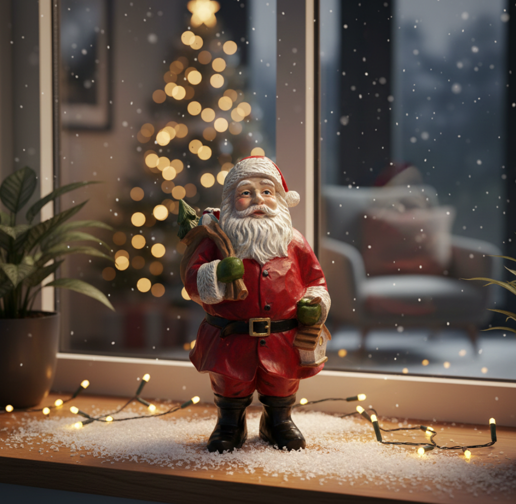 Beeld Kerstman cadeautjes 25 x 14 cm - Sommerfield