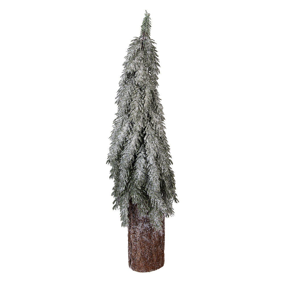 Clayre & Eef | Kunstkerstboom Groen Wit &oslash; 18x57 cm | 50837