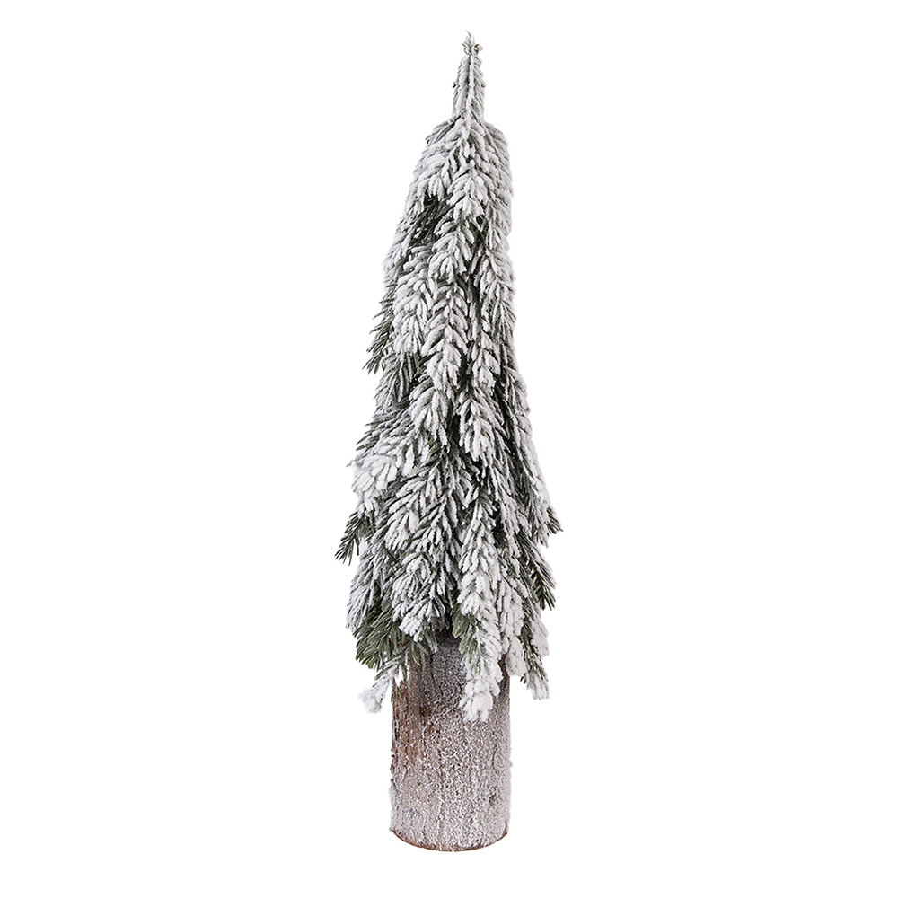 Clayre & Eef | Kunstkerstboom Groen Wit &oslash; 18x57 cm | 50838