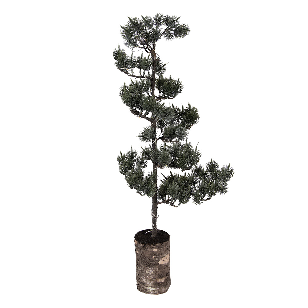 Clayre & Eef | Decoratie Boom met LED Groen Bruin 28x20x75 cm / 3xAAA | 50844